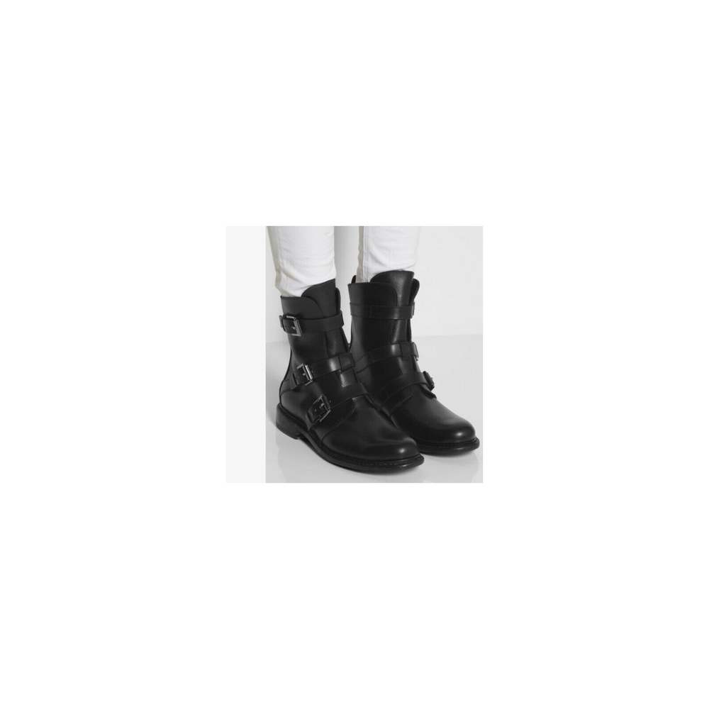 rag & bone Hudson Black Leather Moto Biker Mid Buckle Boots • 36.5 - Picture 10 of 10